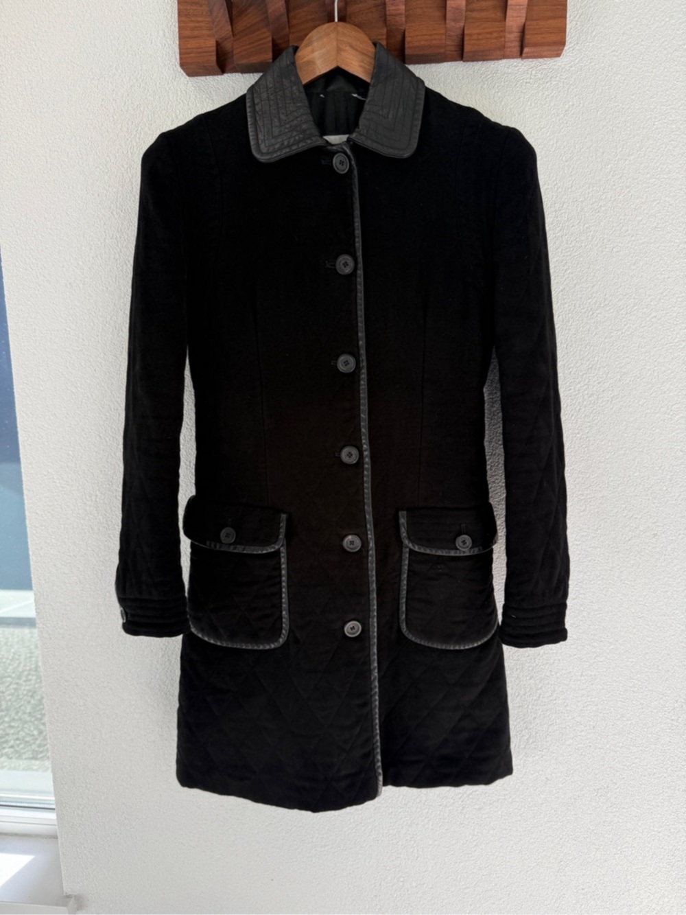 allegri Quilted Black Coat XS/S